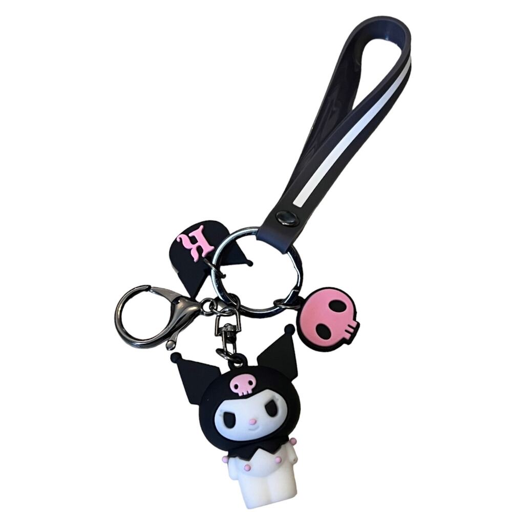 Hello Kitty Villain Kuromi Bag Charm Wristband Key Ring Wallet Purse Clip New